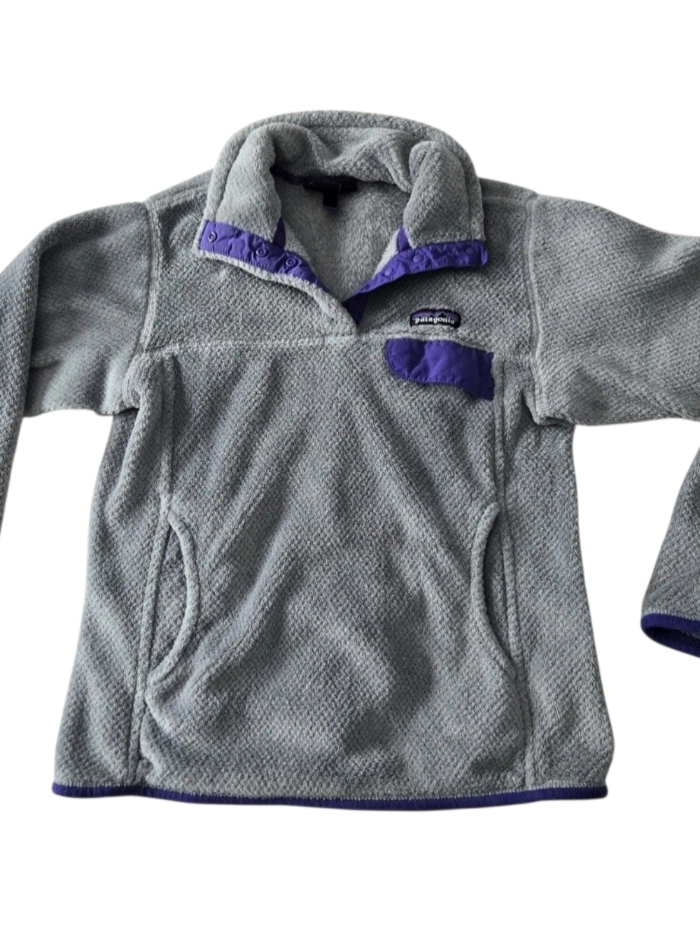 Patagonia Synchilla Marsupial Fleece Pullover Gray Purple Small